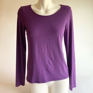 Eileen Fisher Purple Rayon Long Sleeve Top size S